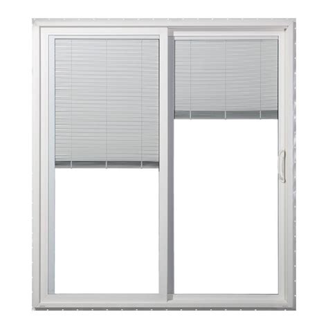 This gliding <b>door</b> includes durable adjustable stainless steel rollers and track for smooth operation. . Patio door blinds home depot
